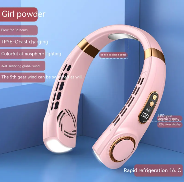 Ventilateur de Cou Portable – Fraîcheur Instantanée