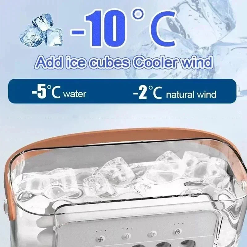 Rafraîchisseur d'Air Portable 3-en-1 – Ventilateur Silencieux, Humidificateur et Veilleuse LED pour la Maison et le Bureau